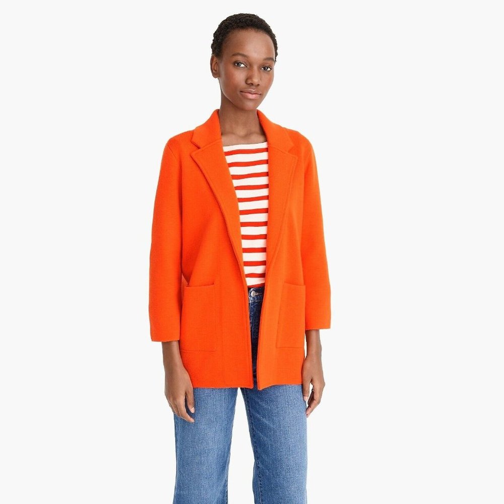 J. Crew Sophie open-front sweater-blazer Resort Orange Small